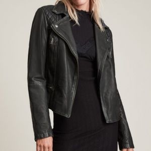 All Saints Cargo Leather Biker Jacket